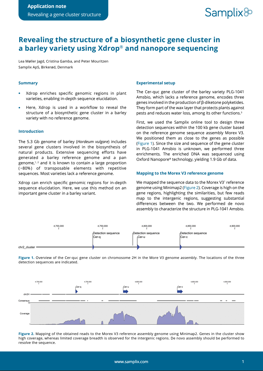 Revealing gene cluster